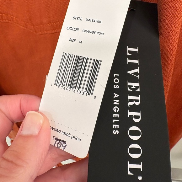 Liverpool Orange Rust Cinch Hem Utility Jacket Size Medium - Picture 12 of 16